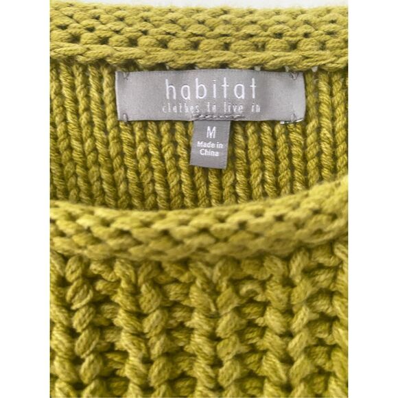 Habitat: Clothes  to Live In Green Knit Long Sleeve Sweater Sz M - Picture 3 of 14